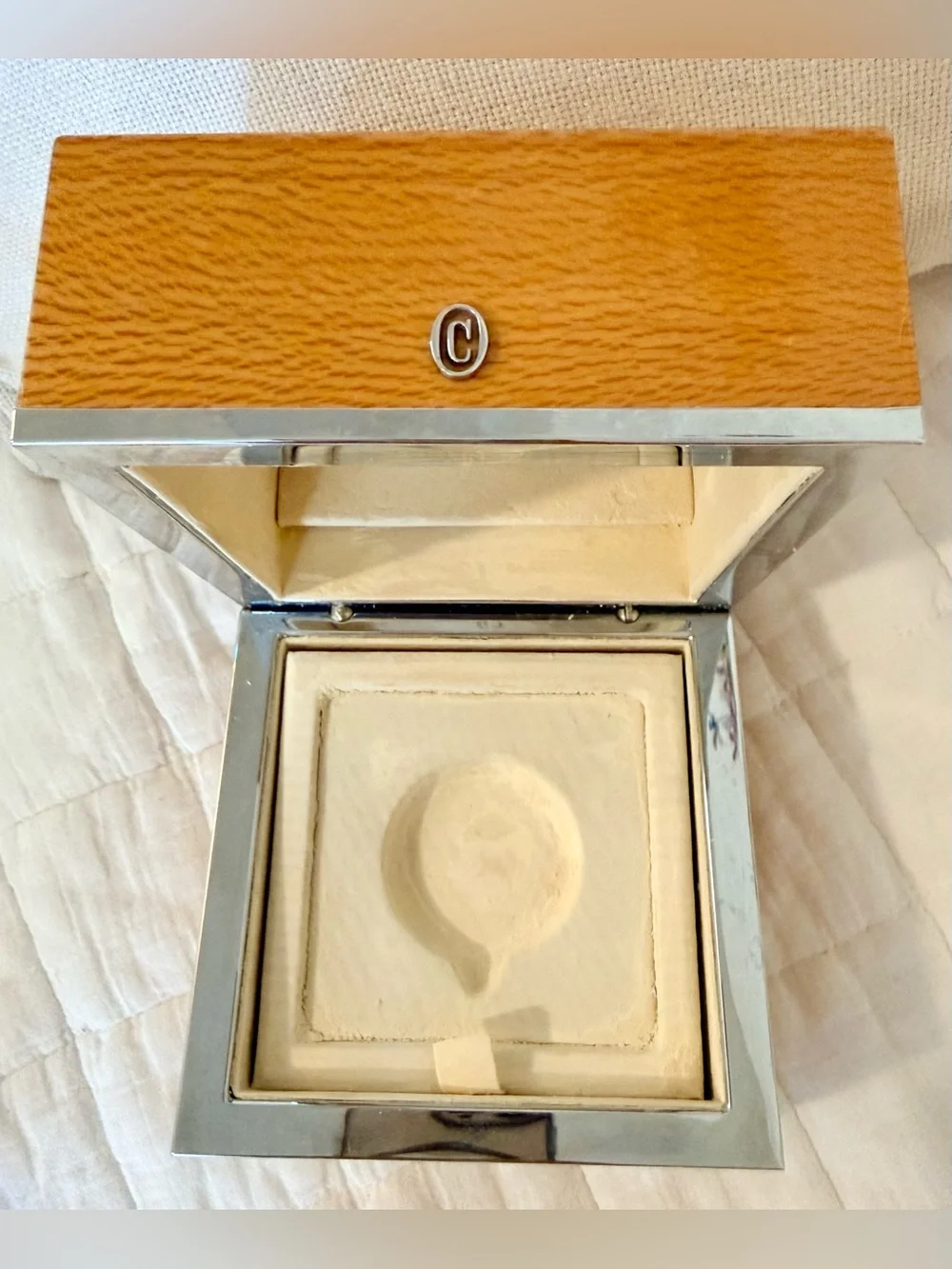 Original Concord Watch Co 382 8-Day Folding Travel Alarm Clock Box Burl Wood